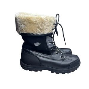 Lugz Black Winter Boots with Faux Fur